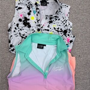 Women’s Sunday Swagger sleeveless Polo Shirts - size small